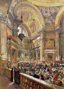 Het wonder van de vloeibaarwording van het bloed van Sint Januarius, 5 mei 1863 door Giacinto Gigante